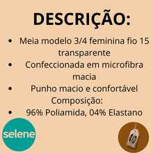 Kit 2 Meia 3/4 Fio 15 Transparente Selene 9040 - Fume - Visão 2