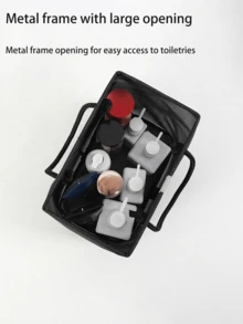 大容量网状浴室收纳篮：简约实用的提手设计，透气速干材质，饰以编织带和金属环。多功能浴室及洗漱用品收纳方案，适用于宿舍、家庭浴室及各种场景。是日常使用、开学季及浴室升级的必备之选。轻松收纳您的洗漱用品，保持浴室整洁有序。