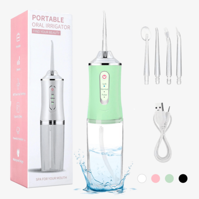 Electric Water Flosser Set, Cordless Oral Irrigator, 4 Jet Tips, 360 Degree Rotatable Nozzle, For Men And Women Daily Teeth Care And Gum Cleaning, Ideal For Holiday Gifts