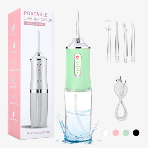 Electric Water Flosser Set, Cordless Oral Irrigator, 4 Jet Tips, 360 Degree Rotatable Nozzle, For Men And Women Daily Teeth Care And Gum Cleaning, Ideal For Holiday Gifts
