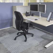 1pc 48"*36" Clear Chair Mat, Durable PVC Material, Office Essential;    Transparent Minimalist Style, Rectangular Shape With Extended Lip, Features Anti-Slip, Scratch-Resistant & Easy Glide Detail.    Ideal For Home Office, Workspace Floor Protection.    Computer Chair Mat Perfect For Year-Round Office Use, Office & Dorm Rooms. Floor Protector Mat Perfect For Seasonal Workspace Makeovers, Daily Office Routines, Year-Round Use & Great As A Gift For Students, Professionals On Father's Day, Christmas, Back-To-School Season.(Clear) - Transparent - View 8