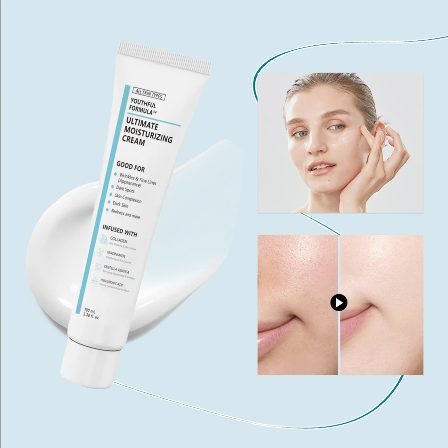 Humectante facial de Centella Asiática, que contiene menta y propilenglicol, para el tratamiento del acné | Contiene niacinamida y pantenol para calmar, reparar y hidratar la piel, ofreciendo beneficios hidratantes, antiarrugas, antienvejecimiento y reductores de líneas finas (100ml/3.38 Fl Oz). Esta crema facial diaria es compacta y portátil, adecuada para todo tipo de pieles.