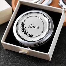 Customized Compact Makeup Mirror, Personalized Engraved Folding Pocket Mirror, Portable Double-Sided High-Definition Mirror, Stainless Steel Compact Mirror, Valentine's Day Gift, Spring, Bridesmaid, Wedding Gift, Customized Floral Engraved Makeup Mirror, Suitable For Gifting To Girlfriends, Moms, Mother's Day, Birthday, Graduation, Wedding, Anniversary, Practical Gift - Multicolor 3 - View 28
