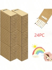 6/12/24 Mini Colored Pencils - Pre-Sharpened HB Pencils, 3.5-Inch Portable Short Pencils, 6 Vibrant Colors (Red, Orange, Yellow, Green, Blue, Wooden Pencils), Perfect For Crafts, Wooden Pencils, Bulk Small Gifts, Chalk Colored Pencils, Colored Pencils,Christmas,Christmas Stocking Fillers,Christmas Gifts,Christmas Decorations,Christmas>Stocking Filler,Christmas Crafts - Multicolor - View 12