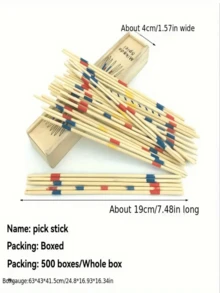 31/41件木制棍棒游戏 - 经典成人灵巧技能玩具，黄色木制结构，互动式益智圣诞桌面玩具 - 彩色 - 查看 4