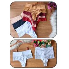 Elegant High-Waisted Panties With Delicate Floral Lace | Comfortable For Everyday Wear, Solid Color, Elastic - Màu be - Xem 3