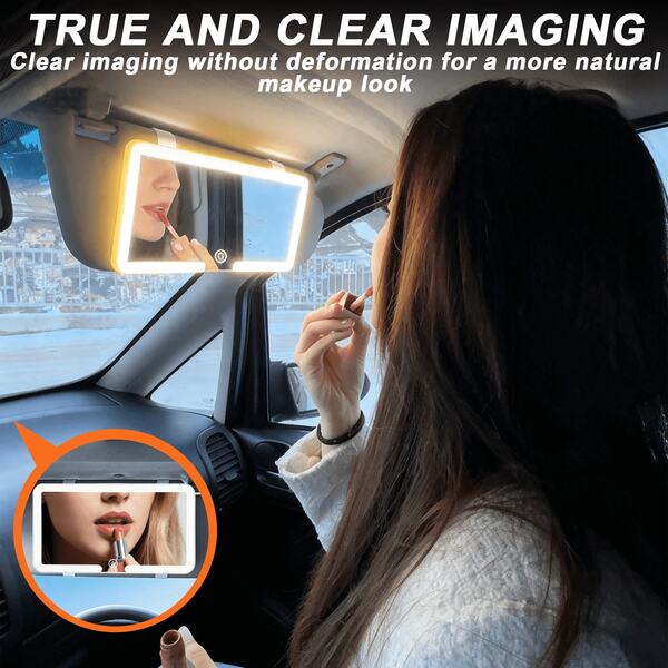 1 White LED Convenient Makeup Mirror, Three-Level Adjustable Brightness, Rechargeable Touch-Sensitive Makeup Mirror, Compatible With Various Car Models, With Mirror Hook, Wall-Mounted Makeup Mirror, Two Light Color Changes