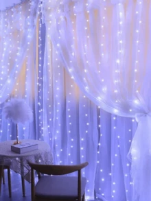 1 ekran świetlny LED z pilotem, 1 różowa girlanda świetlna, girlanda świetlna zasilana przez USB 100/200/300, kurtyna świetlna, girlanda świetlna z drutu miedzianego, dekoracja pokoju, różowe lampki choinkowe, 8 trybów oświetlenia, sznur lampek, dekoracja ścienna, dekoracja na imprezę, dekoracja pokoju dla dziewcząt, lampki choinkowe, lampki świąteczne, wystrój świąteczny - Wielokolorowe - Zobacz 7