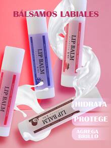 Juego de 4 bálsamos labiales - Hidratantes y humectantes, sin alcohol para todo tipo de piel - Multicolor - Ver 3