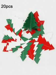 1/20/40 Peças Decoração de Natal Suprimentos para Festa - Bandeiras de Papel Penduradas de Mini Árvore de Natal 3D, Ornamento de Vitrine Festiva para Casa/Festa/Loja, Decoração Pendurada de Natal e Decorações de Papel para Feriados