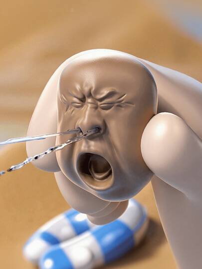 Yawning Face Prank Toy With Surprise Water Spray, Press To Spray Water, Creative And Fashionable Toy Accessories, Brown Screaming Design, Portable Prank Toy, Perfect For Friends And Family Gatherings, Prank Decorations, Party Gifts, Christmas Gifts, Birthday Surprises, Lightweight Pranks, Adult Pranks.