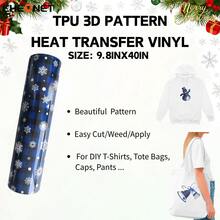 CHEONET-Christmas Heat Transfer Vinyl Bundle, For & Silhouette Cameo-Assorted Colors Festive Iron-On Transfer Film, 11.8x9.8Inch - Multicolor - View 13