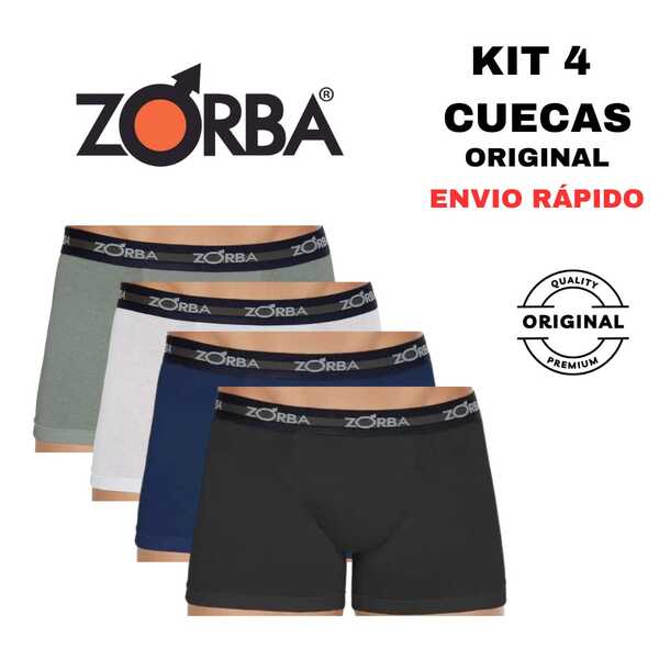Kit 4 Cuecas Boxer Zorba Max Algodão