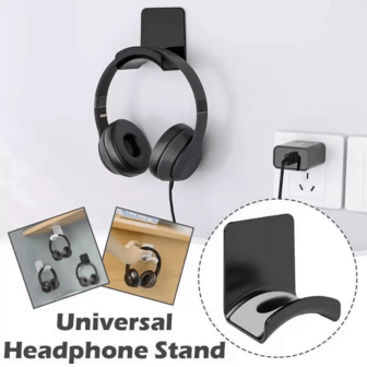 Universal Headphone Stand Adhesive Plastic Wall Mount Hanger Under Desk Headset Rack Holder Support For Gaming Earphone Bracket For Office, Dorm And Home Use Office Dorm Home Headphone Holder
