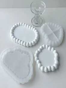 1Bubble Tray Coaster Silicone Molds - DIY Candle Making Supplies - Irregular Shape - Material: Silicone, Bubble Tray Coaster Mold, DIY Gypsum Epoxy Mold For Storage Tray & Coaster Making, Suitable For Home Decoration, Holiday Gifts - Multicolor - View 2