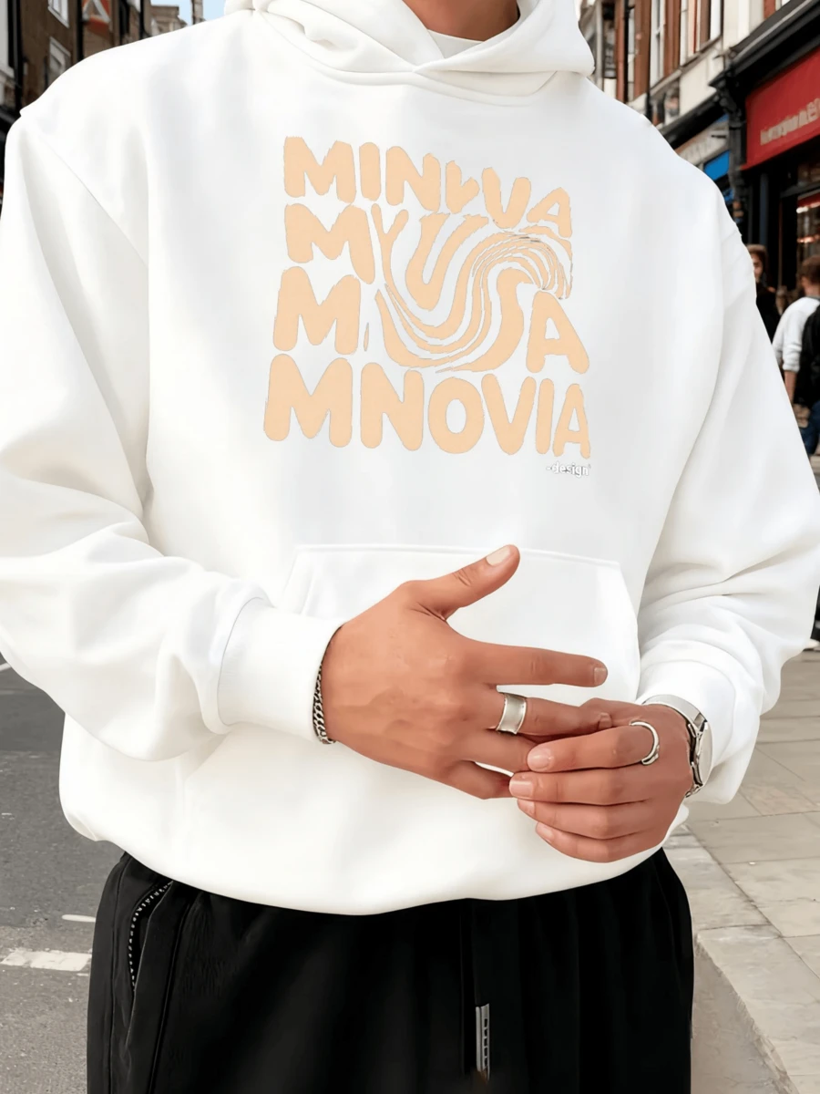 Herren Kapuzenpullover für Frühling und Herbst, Baumwollgefühl Stoff, geeignet für empfindliche Haut,männer geschenk - Weiss - Übersicht 1