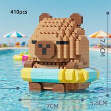 2288pcs Sakura Capybara-San Micro Particle Building Block Set, High Difficulty Assembly Blocks, Sakura Building Blocks Set, Capybara-San Building Blocks Set, Home Decor, Creative Building Block Display, Holiday Gift, Home Decor, Living Room Decor, Desk Decor, Adult Building Blocks Set, Christmas Gift, New Year Gift, Birthday Gift - Sakura Kapibala Hut - View 14