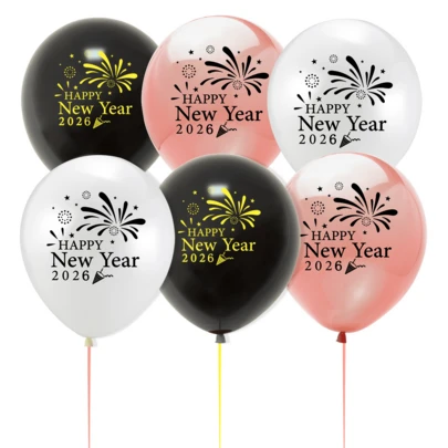 10/20/30 piezas Decoraciones para fiesta de Año Nuevo 2026 Conjunto de globos para fiesta de cuenta regresiva de Año Nuevo
