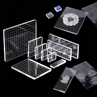 CYFUN DESIGN 1/9Pcs DIY Transparent Seal Stamp Block For DIY Scrapbooking Clear Photo Album Decorative Back To School,Back To School,School Supplies