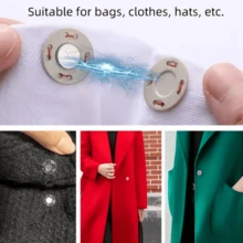 6/12 对磁性缝纫按扣，隐形磁性按扣，适用于口袋、缝纫、工艺品、手提包、服装、DIY 项目 - 彩色 - 查看 7