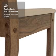 Juego De Comedor Con Mesa Y 6 Sillas Madesa Analu Color Marrón/Beige - Beige Rústico y Sintético - Ver 9