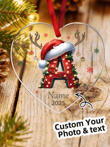 1-2 قطعة من الزينة المخصصة لعيد الميلاد، قلادات أكريليك، زخارف اسم متوفرة. مناسبة للتعليق على أشجار عيد الميلاد، تتميز بأنماط عيد الميلاد، تصاميم الحروف، ونص قابل للتخصيص. مثالية للديكورات الخارجية والداخلية وحفلات الأعياد. زخارف ملونة، كرتونية، جميلة، شفافة، ودافئة، هدايا شخصية مثالية للآباء والأمهات والأبناء والبنات والأصدقاء والزملاء. خيار مثالي لعيد الميلاد