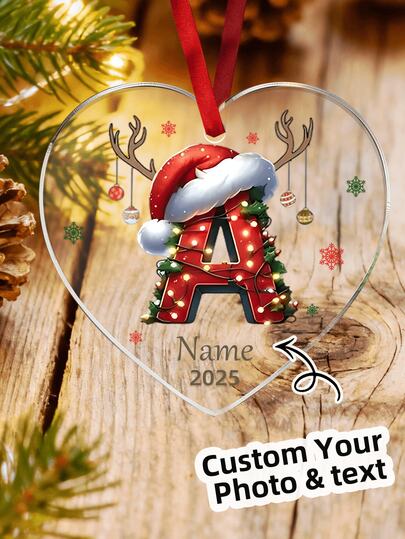 1-2 قطعة من الزينة المخصصة لعيد الميلاد، قلادات أكريليك، زخارف اسم متوفرة. مناسبة للتعليق على أشجار عيد الميلاد، تتميز بأنماط عيد الميلاد، تصاميم الحروف، ونص قابل للتخصيص. مثالية للديكورات الخارجية والداخلية وحفلات الأعياد. زخارف ملونة، كرتونية، جميلة، شفافة، ودافئة، هدايا شخصية مثالية للآباء والأمهات والأبناء والبنات والأصدقاء والزملاء. خيار مثالي لعيد الميلاد