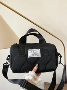 Korean-Style Quilted Handbag - Nylon, Casual, Lightweight Crossbody Bag For Outdoor & Commuting, Versatile Shoulder Bag,