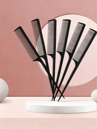1Pc/6Pcs Professional Rat Tail Combs Hair Styling Combs Fine Wide Teeth For Sectioning Teasing Updos Salon Home Use