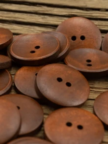 10pcs 15/18/20/23/25mm Wooden Buttons, Natural Round Edge Wood Buttons For Coat, Shacket - Multicolor - View 5