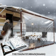 High-Quality Waterproof Cloth, Waterproof Fabric High-Grade RV Side Awning Windshield Curtain, Windproof And Rainproof, Super Convenient Installation, Outdoor Essential For Extreme Weather - Transparent and Colorless - View 9