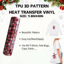 CHEONET-Christmas Heat Transfer Vinyl Bundle, For & Silhouette Cameo-Assorted Colors Festive Iron-On Transfer Film, 11.8x9.8Inch - Multicolor - View 15