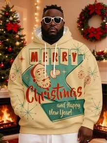 3D Digital Print Retro Christmas Pullover Sweatshirt Sweatshirt Top For Men
