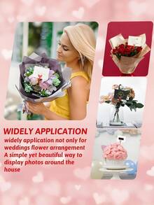 80 piezas - Soporte de flor de plástico con forma de corazón, Soporte de tarjeta de posición de flor de plástico, Soporte de etiqueta de flor con forma de corazón para recuerdo de foto, Adecuado para decoración de ramos, Decoración de soporte de flores para bodas, Soporte de foto, Decoración de soporte de flores - Rojo - Ver 9