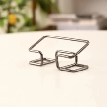 1pc Premium Metal Business Card Holder, Desktop Display Stand, Phone Holder, Office Desk Accessory, Minimalist Design, Transparent, Suitable For Office And Home Organization, Business Card Holder, Cute Metal Card Storage Box, Unisex Office Desk Accessory - Multicolor - View 8