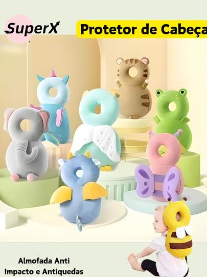 Mochila de Proteção Infantil para Bebês – Protetor de Cabeça com Almofada Anti Impacto e Antiquedas