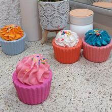 XINSON 4 bombas de baño en forma de CupCake de sal de burbujas de baño, aroma a hierbas y flores, Rosa, Manzanilla, Lavanda, Oceano fesh  Selenicereus undatus, proporcionan hidratación duradera, mejoran la experiencia de baño, disfruta del spa en casa, no irritante para todo tipo de piel - Multicolor - Ver 8