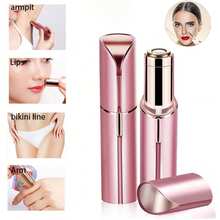 Women's Electric Facial Hair Remover & Epilator With LED Light - Portable, Lipstick-Sized, For Upper Lip, Chin, Face, Legs, Wireless Design For Travel & Home Use, Painless Hair Removal, Compact & Easy To Use, Precise LED Light (Batteries Required)