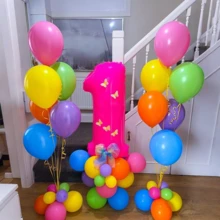 Bóng bay huỳnh quang số 0-9 40 inch, bóng bay số neon màu hồng, thích hợp cho tiệc sinh nhật, tốt nghiệp, đám cưới, kỷ niệm, giáng sinh, năm mới, trang trí tiệc phát sáng, chụp ảnh tự động - Hồng - Xem 5