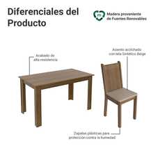 Juego De Comedor Con Mesa Y 6 Sillas Madesa Analu Color Marrón/Beige - Beige Rústico y Sintético - Ver 7