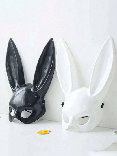 Mască de iepuraș cu urechi lungi – Mască de cosplay sexy de iepure pentru femei și cupluri, accesoriu de joc de rol fetiș pentru petrecere și bal mascat, recuzită de costum erotic de iepuraș pentru Halloween, produse intime pentru adulți pentru jocuri în dormitor și interacțiune în cuplu