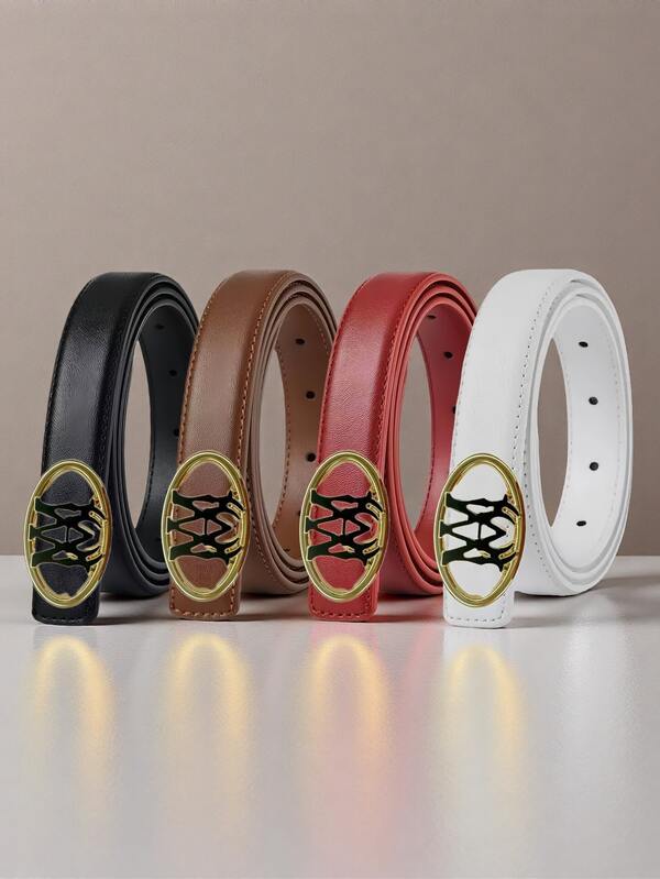 1 pièce Ceinture élégante pour femme, fabriquée en cuir de haute qualité avec une boucle dorée. Elle peut être assortie aussi bien avec des pantalons que des jupes, convient pour un usage quotidien et fait un excellent cadeau pour les fêtes.