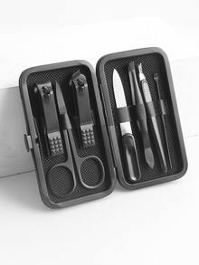 指甲剪7入組/套黑色指甲刀指甲刀美妝指甲修指甲美甲成年人家用指甲剪工具 - 黑色 - 查看 7