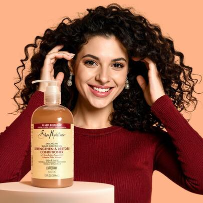 Shea Moisture Acondicionador con Aceite de Ricino Negro de Jamaica, Fortalece, Restaura, Desenreda, Hidrata, Limpia, Mejora las puntas abiertas, Reduce roturas