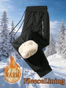 1PC Men's Fashionable And Versatile Winter Thickened Pants, Stylish Striped Casual Long Pants - A Gift For Husbands, Boyfriends, Or Partners, Fall