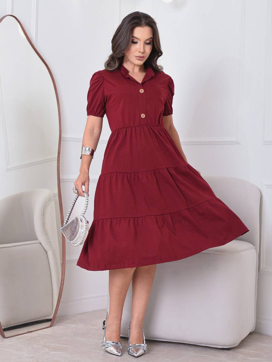 Milimetrica Women Long Dresses - 紅木色 - 查看 1