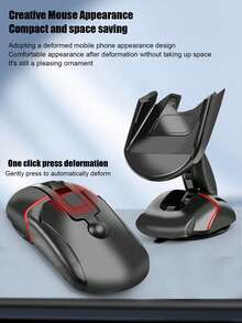 车载手机支架，仪表盘吸盘式多功能通用车载鼠标式创意手机导航支架，可折叠迷你车载仪表盘固定支架，360°旋转手机支架 - 彩色 - 查看 2