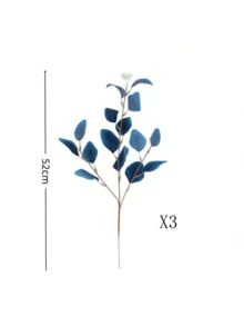 1片/3片/6片人造尤加利叶，仿真绿植，适用于DIY花墙、场景布置、客厅卧室花瓶插花、婚礼、派对装饰、桌面摆设。适合秋冬季装饰，可用于房间、家居、厨房、婚礼、餐桌、中心装饰、办公室、花园、户外装饰。 - 寶藍色 - 查看 9