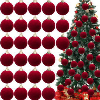 6/12 st. plyschbollar i julgran, julkulor, lämpliga för julgranar, fönster och heminredning. Hängande juldekorationer, plyschbollsdekorationset, splittersäkra plyschbollar i plast.