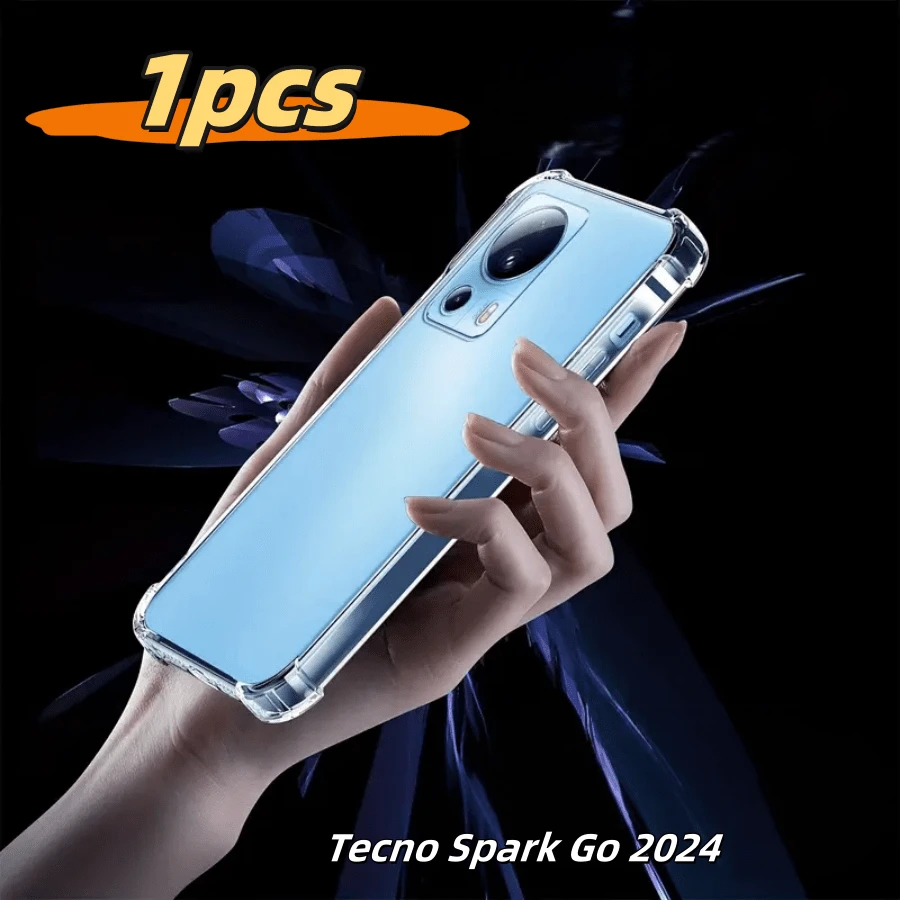 1个透明气囊防摔手机壳，兼容音频传输功能，适用于TecnoSpark Go 2025/TecnoSpark 10C/TecnoPop 9/TecnoCamon 20/Note 40 Pro/Note 30i/Note 30 Pro/Note 12i/GT 30 Pro/Smart 10及其他智能手机型号 - 無色 - 查看 1